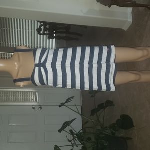 PINK xs sweetheart neckline nautical striped mini dress